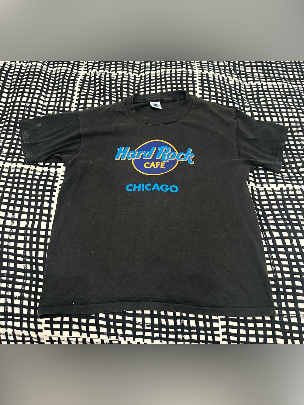 VTG Hard Rock Cafe T Shirt Mens XL Black Chicago 80s 90s USA Single Stitch